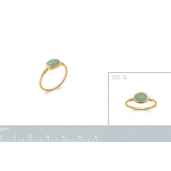 Bague plaqué-or 750/000 5 microns et pierre aventurine 2918550