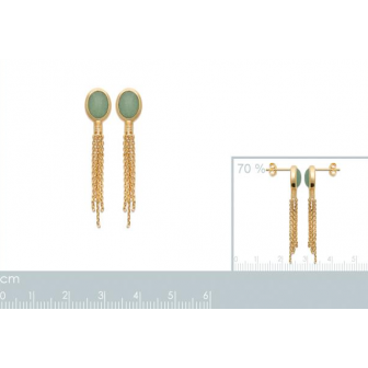 Boucles d'oreilles plaqué-or 750/000 3 microns et pierre aventurine 2592650