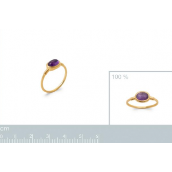 Bague plaqué-or 750/000 5 microns et pierre Améthyste 2918570