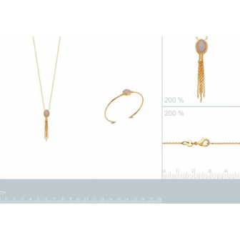 Collier plaqué-or 750/000 3 microns et quartz rose 97352545