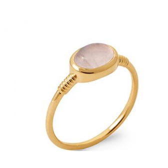 Bague plaqué-or 750/000 5 microns et quartz rose 2918580
