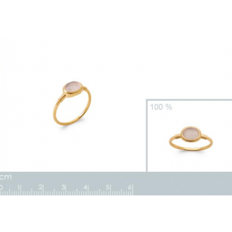 Bague plaqué-or 750/000 5 microns et quartz rose 2918580