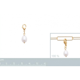 Pendentif plaqué-or 750/000 3 microns perle de culture 27723014