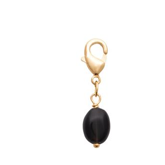 Pendentif plaqué-or 750/000 3 microns obsidienne noire 2772407