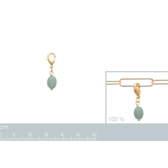 Pendentif plaqué-or 750/000 3 microns quartzite vert 2772450