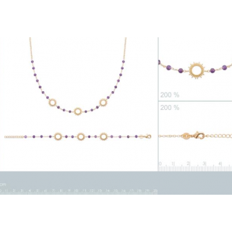 Collier plaqué-or 750/000 3 microns et sa pierre Améthyste 97354445