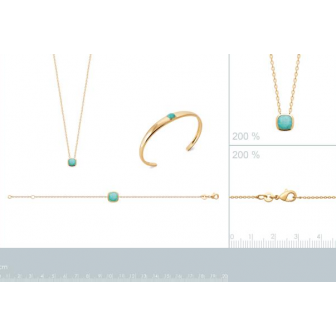 Bracelet plaqué-or 750/000 3 microns et pierre amazonite 97357918