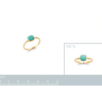 Bague plaqué-or 750/000 5 microns et pierre Amazonite 2923860