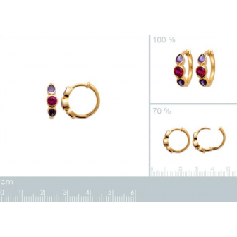 Créoles plaqué-or 750/000 3 microns pierres synthétiques 2644270