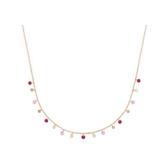 Collier plaqué-or 750/000 3 microns et pierres synthétiques 97351845