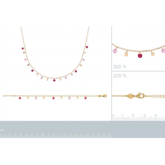 Collier plaqué-or 750/000 3 microns et pierres synthétiques 97351845