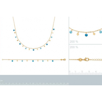 Collier plaqué-or 3 microns et pierres synthétiques 97351945