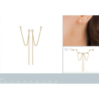 Boucles d'oreilles plaqué-or 750/000 3 microns oz 2593710