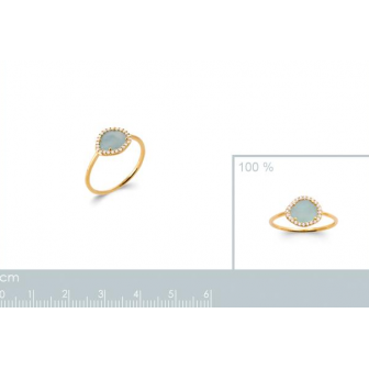 Bague plaqué-or 750/000 5 microns et agate bleue 2924560