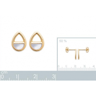 Boucles d'oreilles plaqué-or 750/000 3 microns nacre 2596904