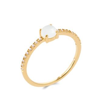 Bague plaqué-or 750/000 5 microns oz et Pierre Véritable NKO1310