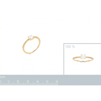 Bague plaqué-or 750/000 5 microns oz et Pierre Véritable 2921310