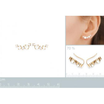 Boucles d'oreilles plaqué-or 750/000 3 microns oz et pierre de lune 23000310