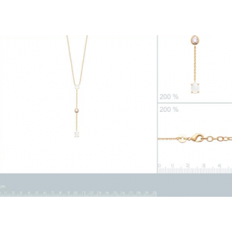 Collier plaqué-or 750/000 3 microns oz et pierre de lune 973567