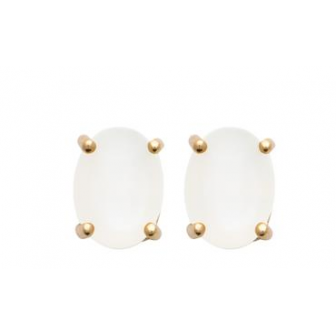 Boucles d'oreilles plaqué-or 750/000 3 microns et Pierre de lune NKO8010