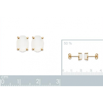 Boucles d'oreilles plaqué-or 750/000 3 microns et Pierre de lune 2598010