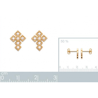 Boucles d'oreilles plaqué-or 750/000 3 microns et pierre synthétiques 2595410