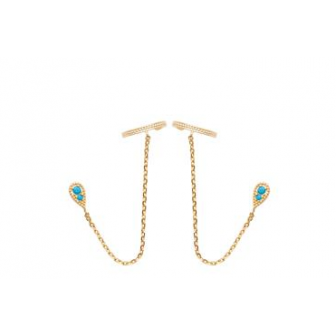 Boucles d'oreilles plaqué-or 750/000 3 microns pierres synthétiques 2599330