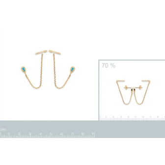 Boucles d'oreilles plaqué-or 750/000 3 microns pierres synthétiques 2599330