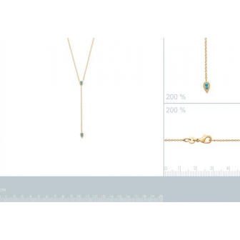 Collier plaqué-or 750/000 3 microns pierres synthétiques 97355845