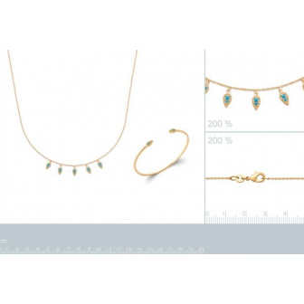 Collier plaqué-or 750/000 3 microns pierres synthétiques 97355645