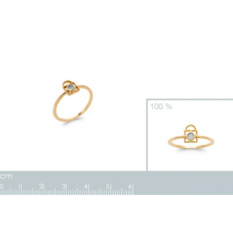 Bague plaqué-or 750/000 5 microns agate bleue 2920260