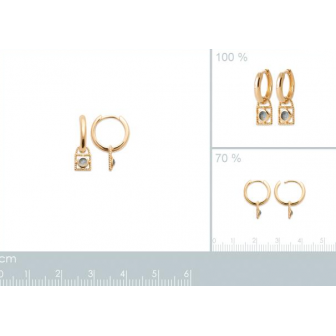 Créoles plaqué-or 750/000 3 microns agate bleue 2641560