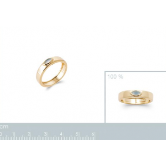 Bague plaqué-or 750/000 5 microns agate bleue 2920660
