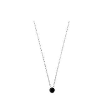 Collier argent rhodié 925/000 et agate noire 87353945