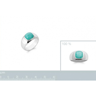 Bague argent rhodié 925/000 et pierre amazonite 1924160