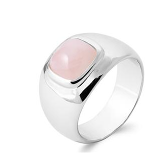 Bague argent rhodié 925/000 quartz rose NJI2080