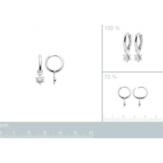 Créoles argent rhodié 925/000 oz 1643110