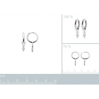 Créoles argent rhodié 925/000 oz 1643210