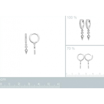 Créoles argent rhodié 925/000 oz 1638310