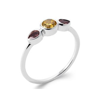 Bague argent rhodié 925/000 pierres synthétiques 1923590