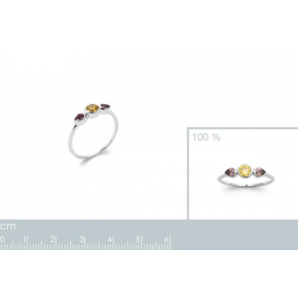 Bague argent rhodié 925/000 pierres synthétiques 1923590