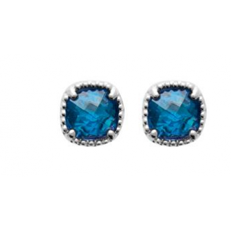 Boucles d'oreilles argent rhodié 925/000 pierres synthétiques 1598940