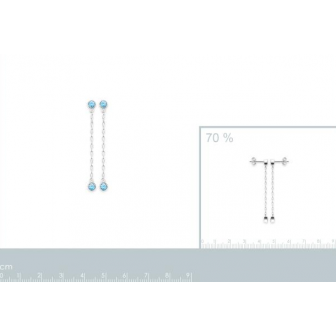 Boucles d'oreilles argent rhodié 925/000 pierres synthétiques 1599460