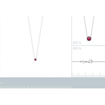 Collier argent rhodié 925/000 pierre synthétique 873554