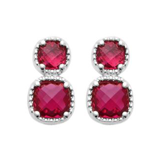 Boucles d'oreilles argent rhodié 925/000 pierres synthétiques NJI9020