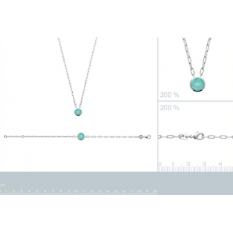 Collier argent rhodié 925/000 amazonite 87354045