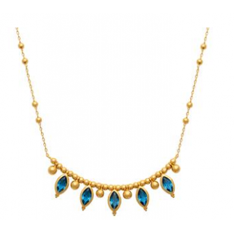 Collier plaqué-or 750/000 3 microns pierres synthétiques 97360945