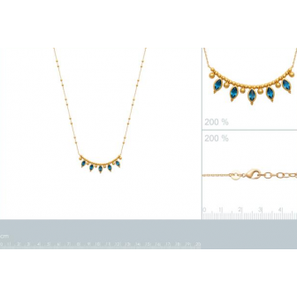 Collier plaqué-or 750/000 3 microns pierres synthétiques 97360945