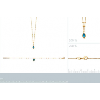 Bracelet plaqué-or 750/000 3 microns pierre synthétique 97359618