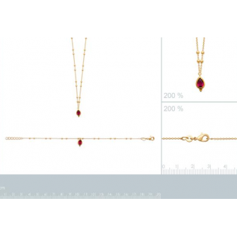 Bracelet plaqué-or 750/000 3 microns pierre synthétique 97359518